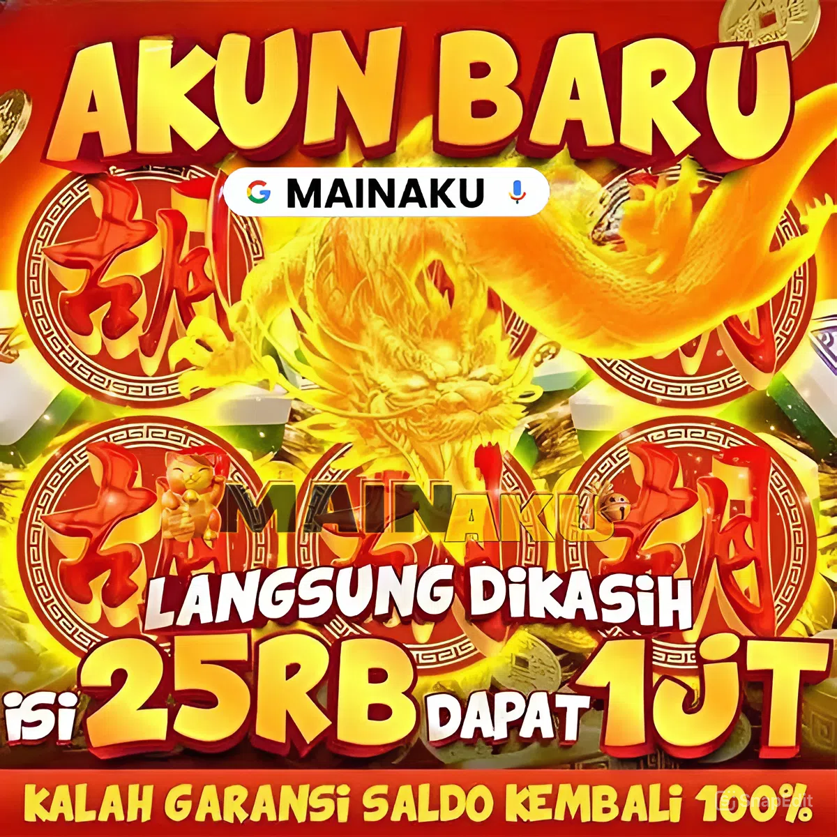 Bonus new member MAINAKU : Dapatkan 50% Sekarang